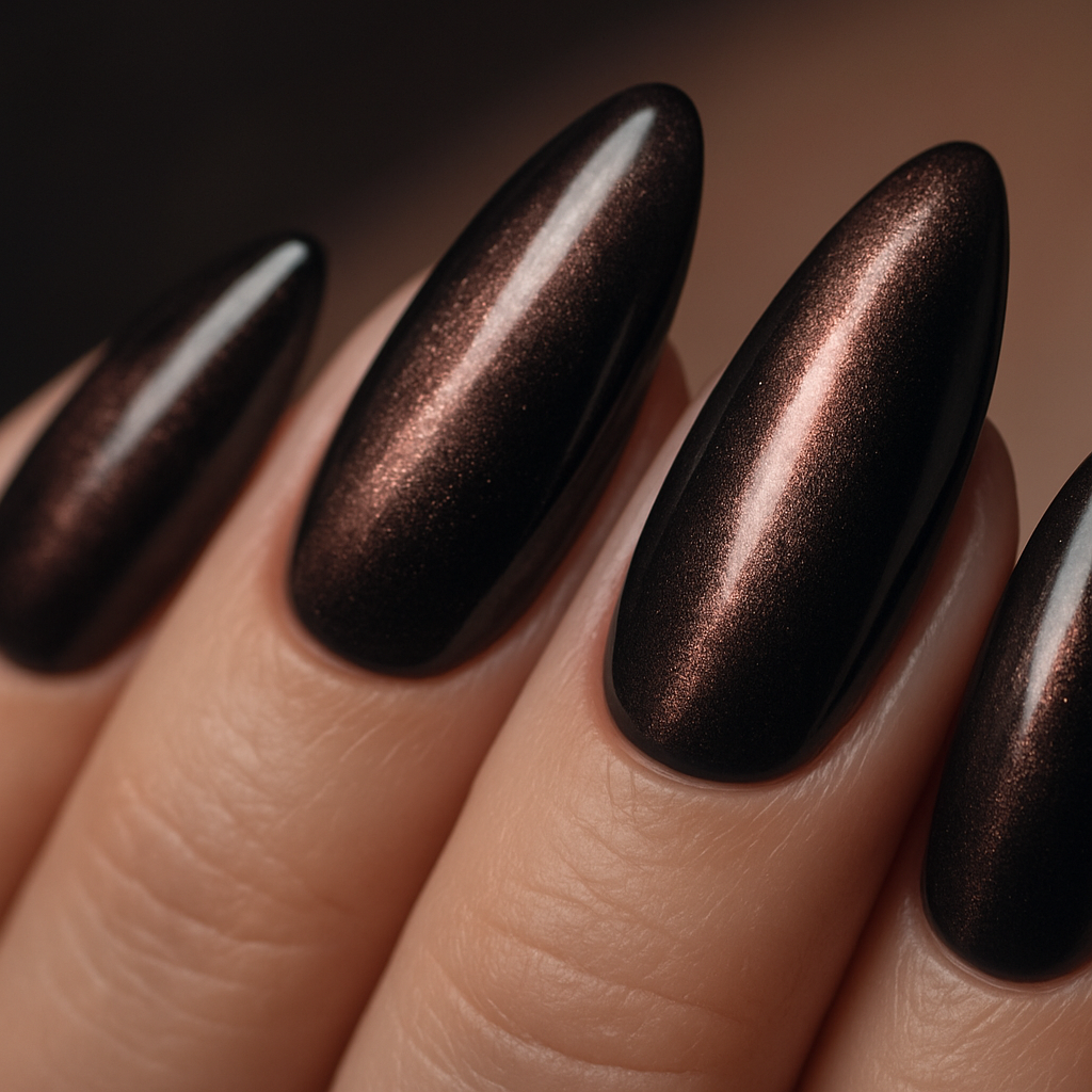 Velvet Cat Eye Korean nail design