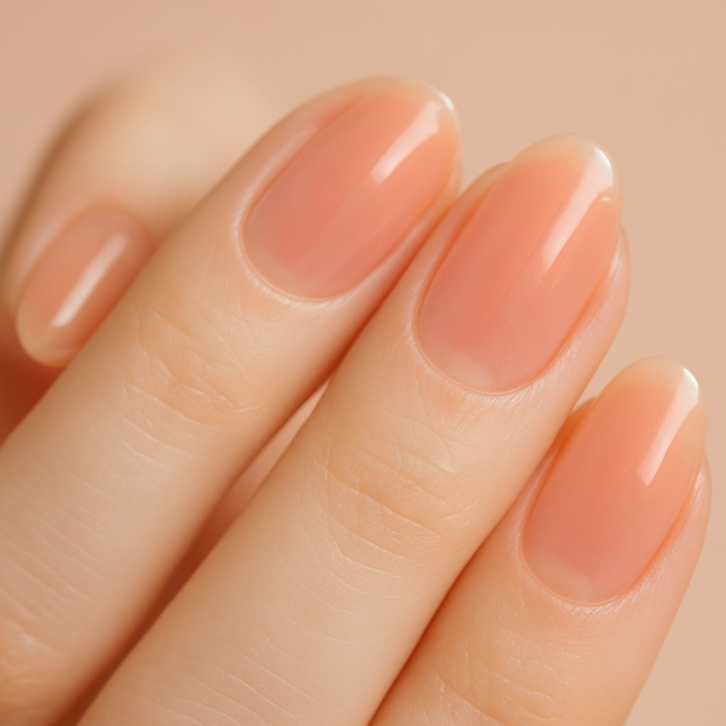 Jelly Peach Korean nail design